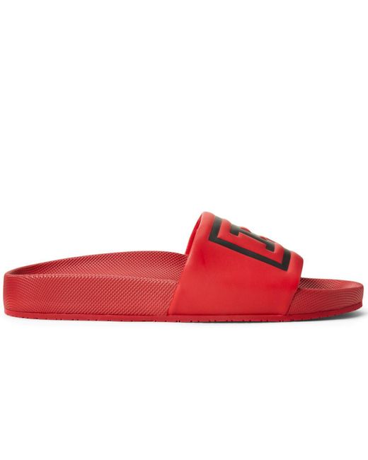 polo ralph lauren men's cayson slide sandals black red