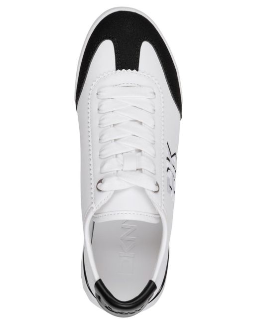 DKNY White Eversley Lace-up Sneakers