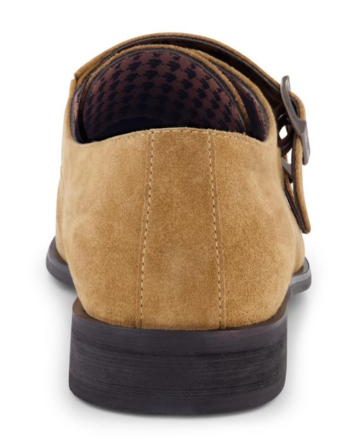 Karl Lagerfeld Brown Double Monk Cap Toe Dress Shoe for men