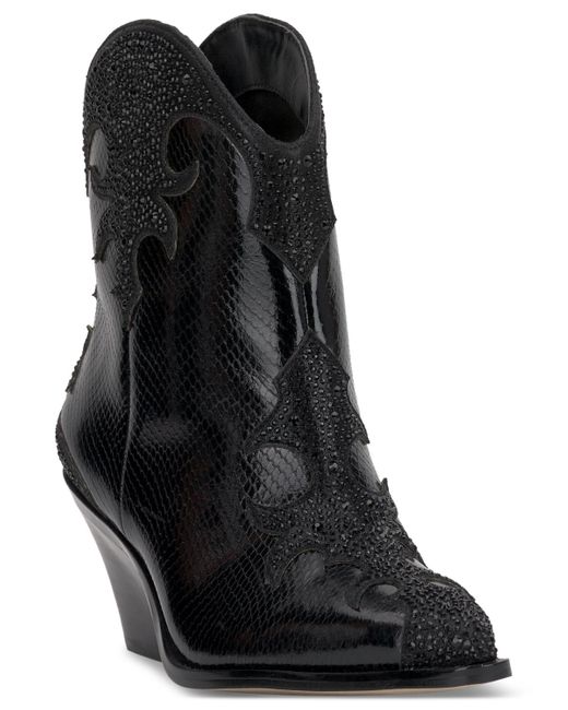 Jessica Simpson Black Zolly Western-style Block Heel Booties