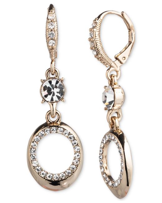 Givenchy Metallic Pave & Crystal Double Drop Earrings