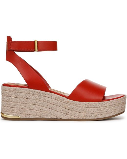 Franco Sarto Red Tiffany Open Square Toe Espadrille Platform Sandals