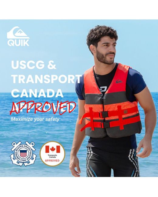 Quiksilver Red Quiksilver Uscg Approved Life Vest