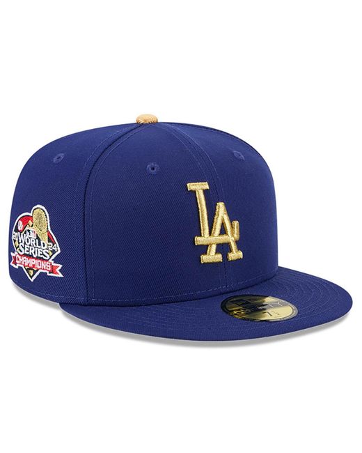 KTZ Blue Los Angeles Dodgers 2025 Gold Collection 9fifty Snapback Hat for men