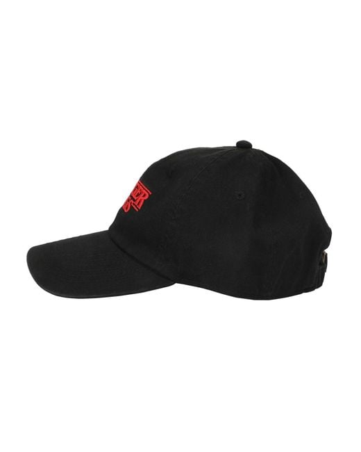 Stranger Things Logo Black Unstructured Baseball Cap. for men