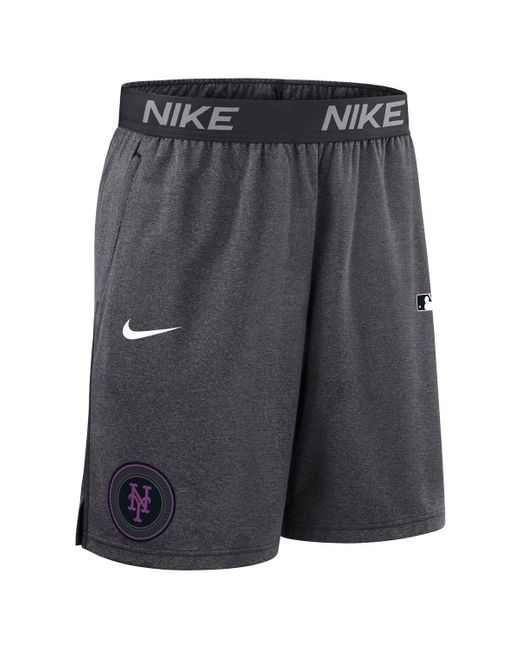 Nike Black New York Mets Authentic Collection City Connect Performance Knit Shorts for men