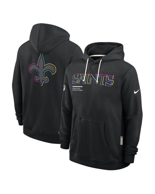 Nike Black New Orleans Saints 2025 Nfl Crucial Catch Sideline Standard Issue Dri-fit Hoodie for men