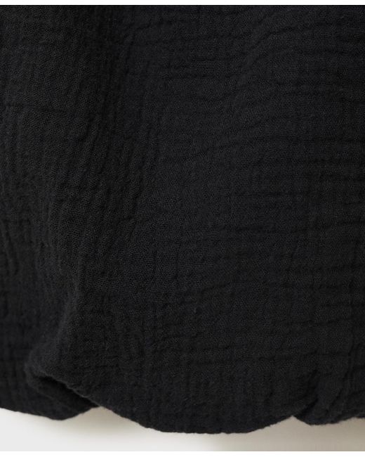 Mango Black Puff Sleeve Strapless Blouse