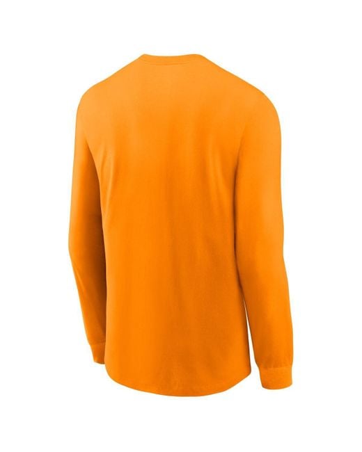 Nike Orange Tennessee Volunteers Legacy Arched Logo Long Sleeve T-shirt for men