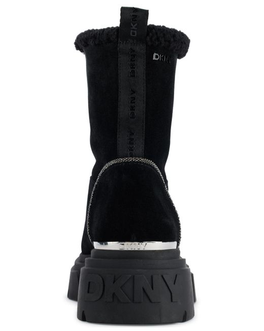 DKNY Black Frankie Block Heel Winter Booties