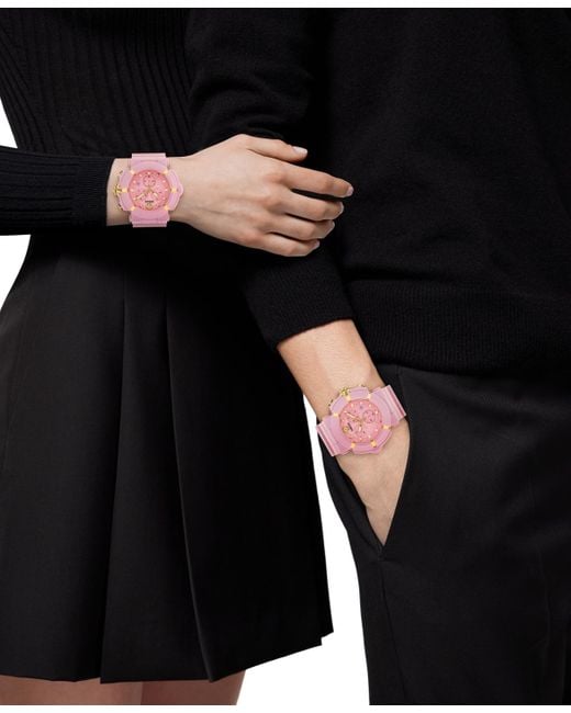 Versace Real Active Chronograph Bracelet Watch, 45Mm in Pink