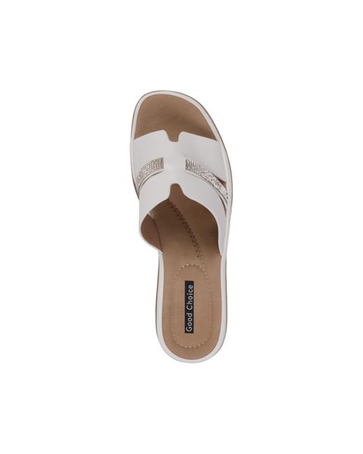 Gc Shoes White Frances Embellished Wedge Sandals