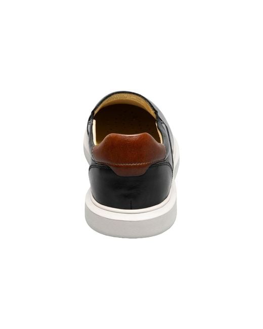 Florsheim Black Social Plain Toe Slip On Sneaker for men