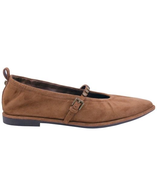 Ash Brown Bella Studs Slip-on Flats