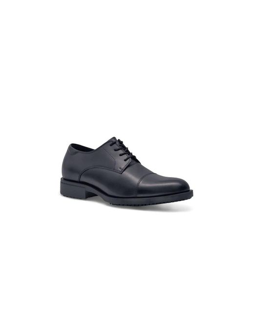Shoes for Crews Blue Senator Slip Resistant Water Resistant Soft Toe Dress And Work Shoes for men