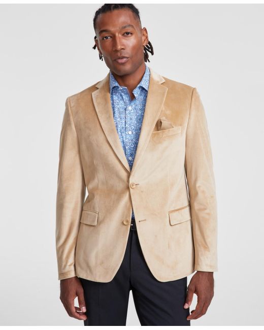 Alfani Natural Slim-fit Solid Velvet Sport Coats for men