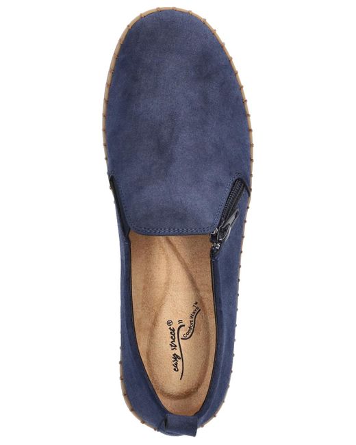 Easy Street Blue Astoria Zip-up Flats