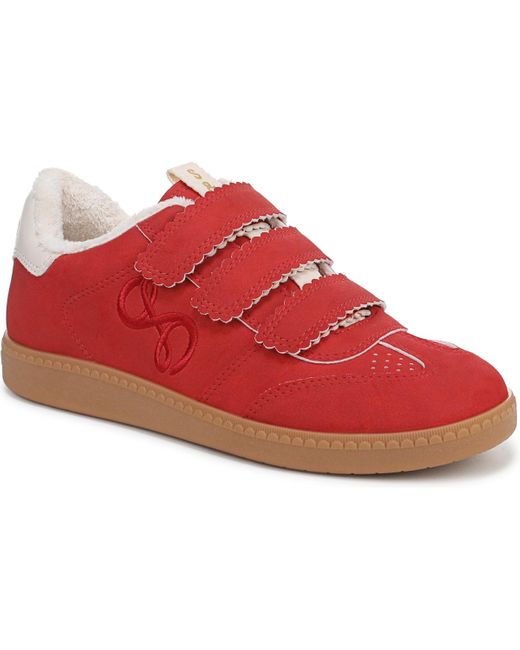 Sam & Libby Red Waverly Triple Strap Slip On Sneakers