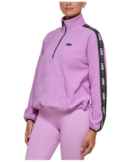 DKNY Sport Fleece Pullover Jacket in Purple