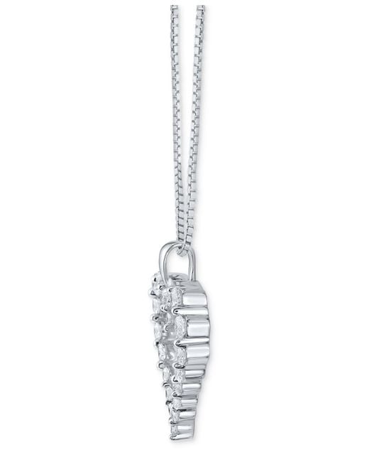 Macy's Metallic Diamond Heart 18" Pendant Necklace (1/2 Ct. T.w.