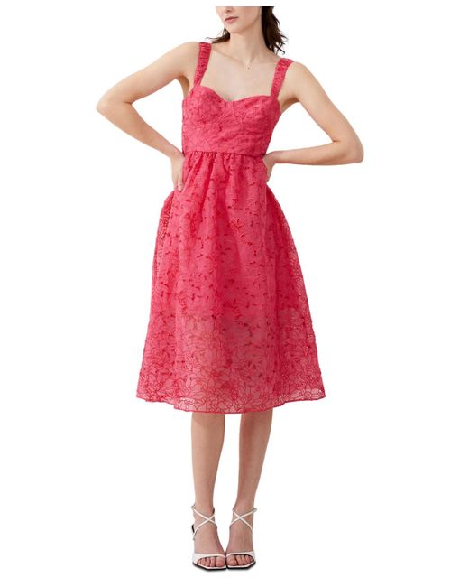 French Connection Embroidered Lace Sleeveless Dress
