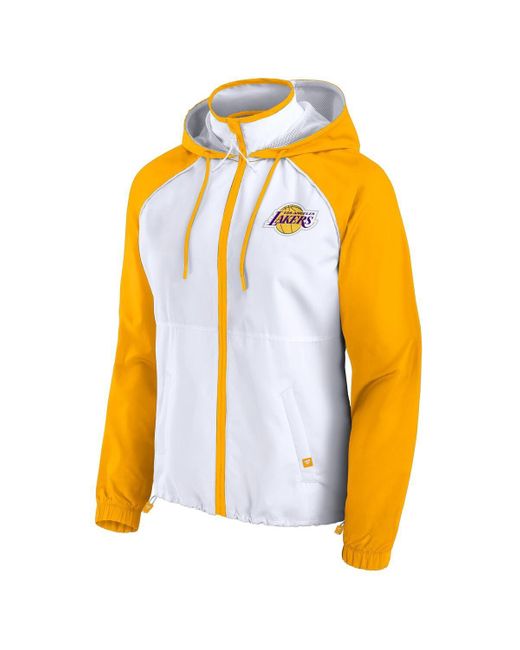 Fanatics Blue White/gold Los Angeles Lakers Anorak Raglan Full-zip Hoodie Jacket