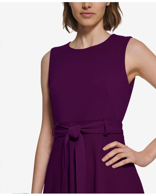 Calvin Klein Purple Sleeveless Midi A-line Dress