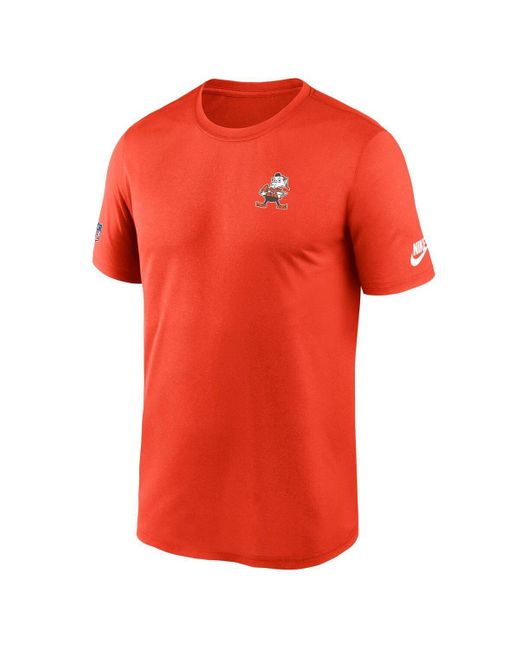Nike Orange Cleveland Browns Sideline Alt Pack Small Logo Legend Performance T-shirt for men