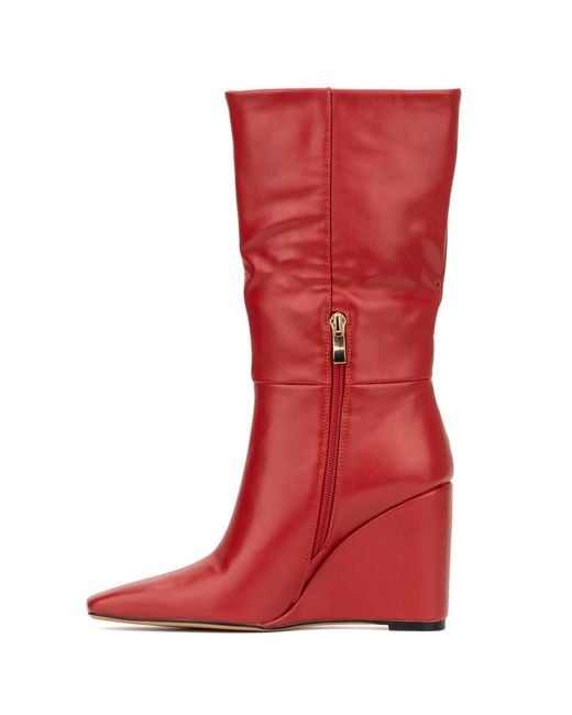 TORGEIS Red Milan Mid Calf Boots