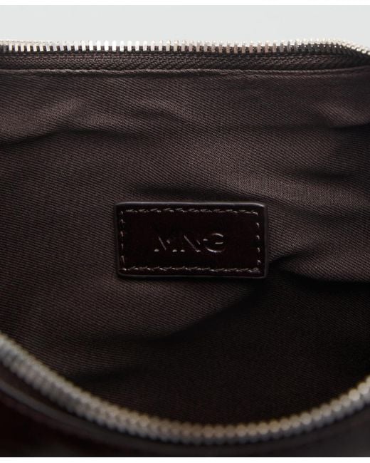 Mango Black Pebbled Effect Medium Oval Bag