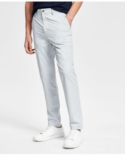 Calvin Klein Gray Slim Fit Tech Solid Performance Pants for men