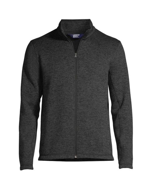Lands' End Gray Sweater Fleece Jacket for men