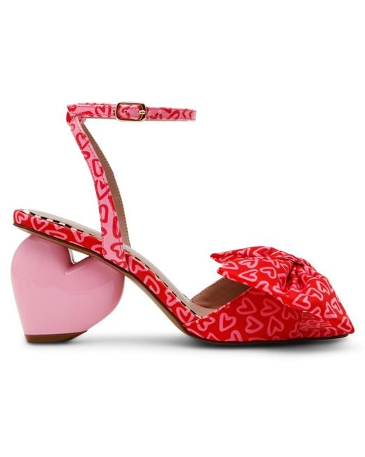Betsey Johnson Red Kendal Bow Novelty Heart-heel Dress Sandals