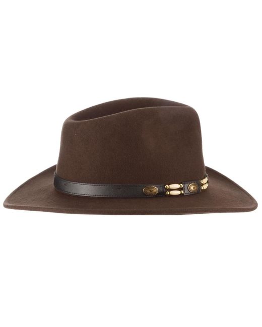 Scala Brown Crush Felt Tracker Hat for men