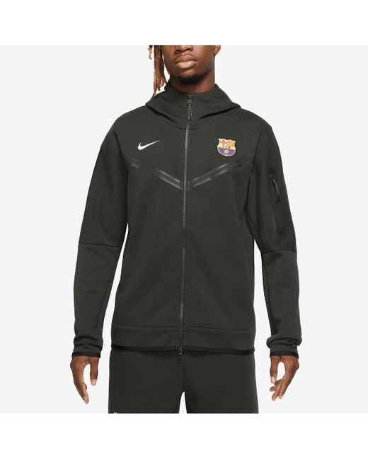 Nike Fc Barcelona Tech Fleece Windrunner Full-zip Hoodie in Black for ...