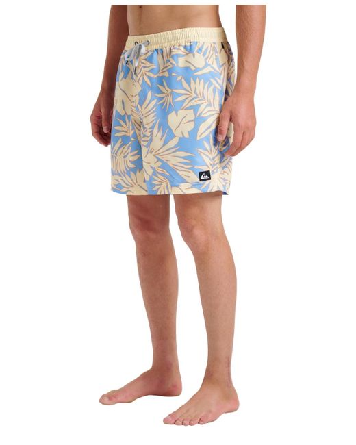 Quiksilver Blue Everyday Volley Trippin Palm Swim Shorts for men