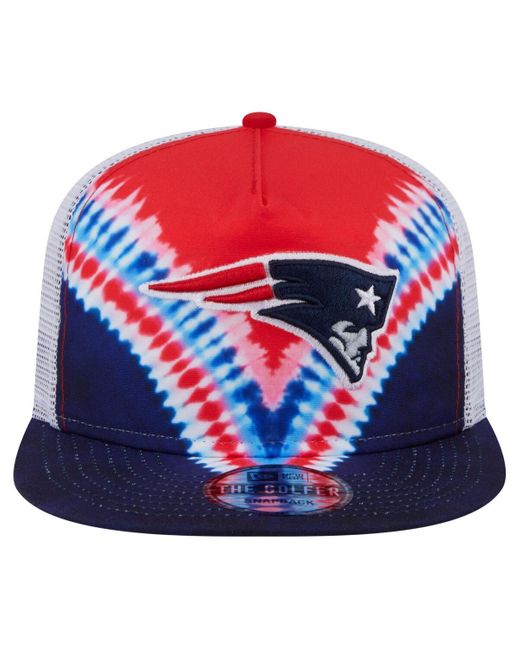 KTZ Blue Red/navy New England Patriots Throwback Dye Golfer Snapback Hat for men