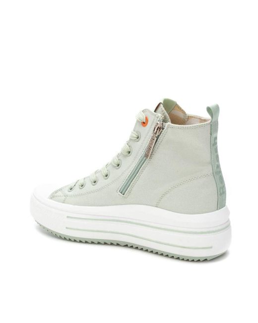 Xti White Refresh Collection Casual Canvas High Top Sneakers By