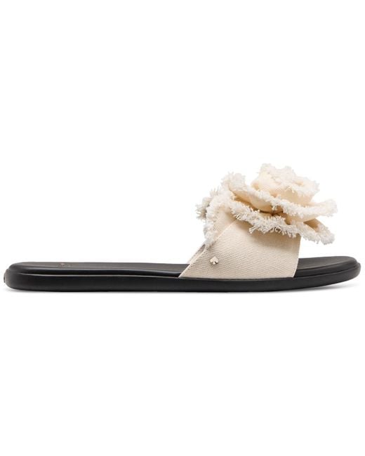 Kate Spade White Flourish Flat Sandals