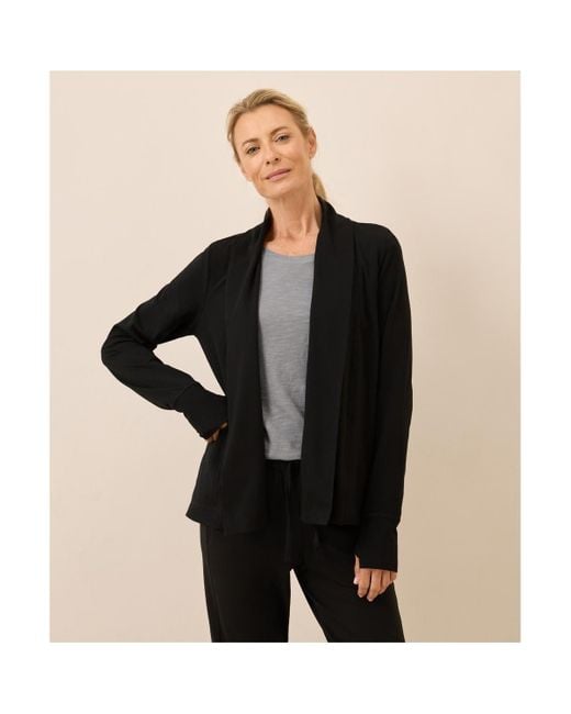 Pact Black Luxe Stretch Jersey Swing Cardigan