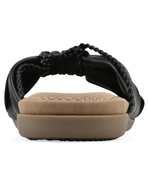 White Mountain Black Fasha Slide Slip-on Sandals