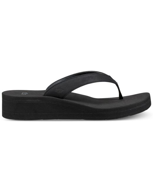 UGG Dani Wedge Beach Flip-flop Sandals in Black | Lyst