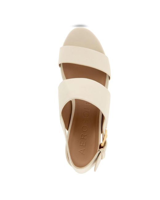 Aerosoles Natural Camilia Round Toe Platform Sandals