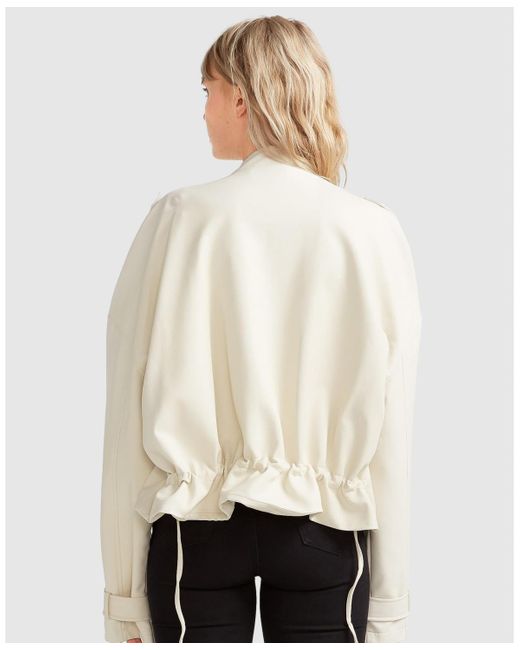 Belle & Bloom Natural Reload Draped Leather Look Jacket