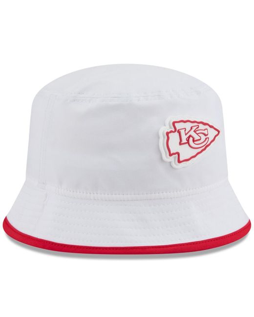 KTZ White Kansas City Chiefs 2025 Nfl Training Camp Stretch Bucket Hat for men