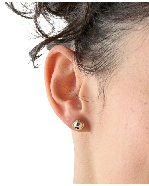 Kate Spade Metallic Two-tone Sculpted Spade Mini Stud Earrings