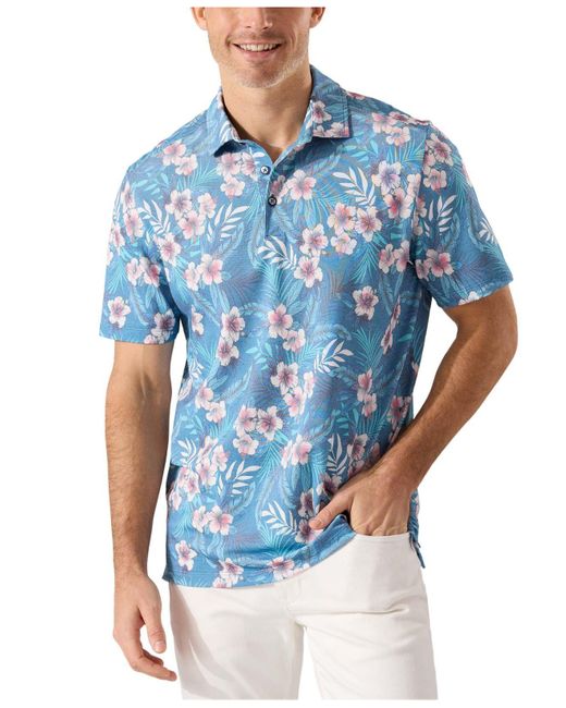 Tommy Bahama Getaway Gardens Floral Polo Shirt in Blue for Men | Lyst