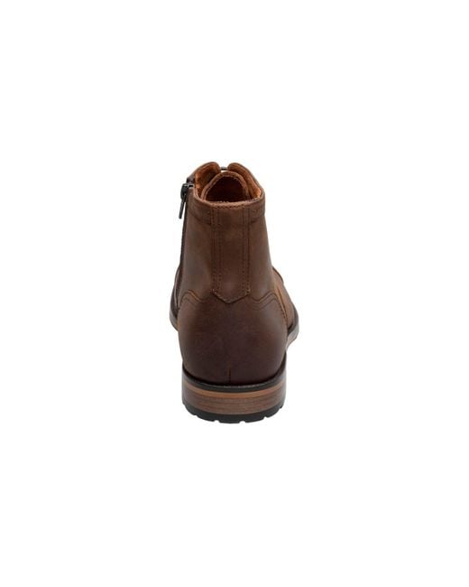 Stacy Adams Brown Porter Cap Toe Side Zip Boots for men