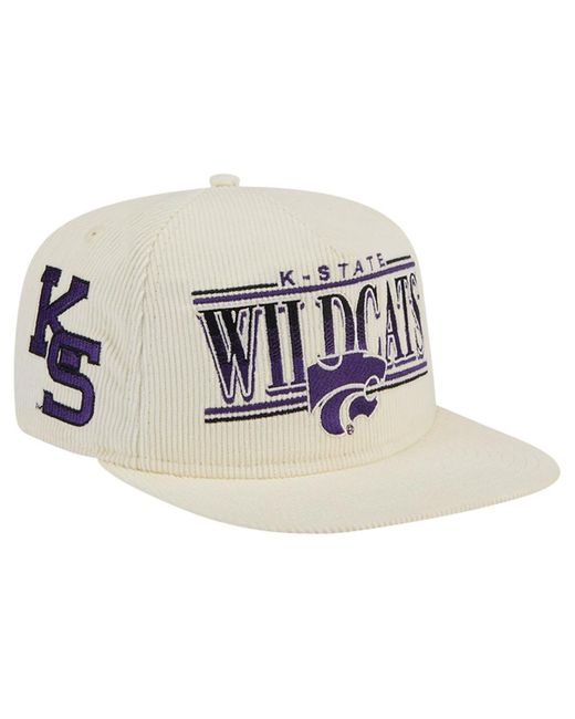 KTZ White Kansas State Wildcats Throwback Golfer Corduroy Snapback Hat for men
