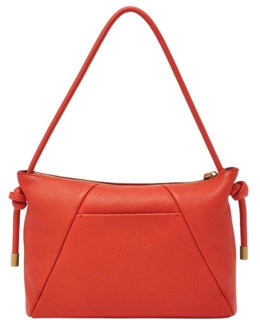 Fossil Red Willa Leather Medium Shoulder Bag